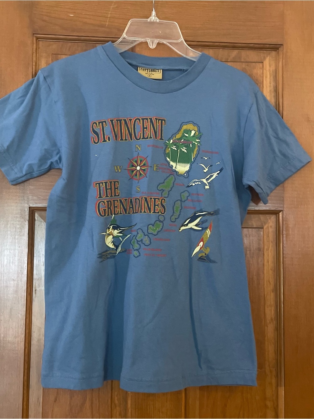 St. Vincent & The Grenadines‎ Graphic Short Sleeve Tee - Blue, Size Small